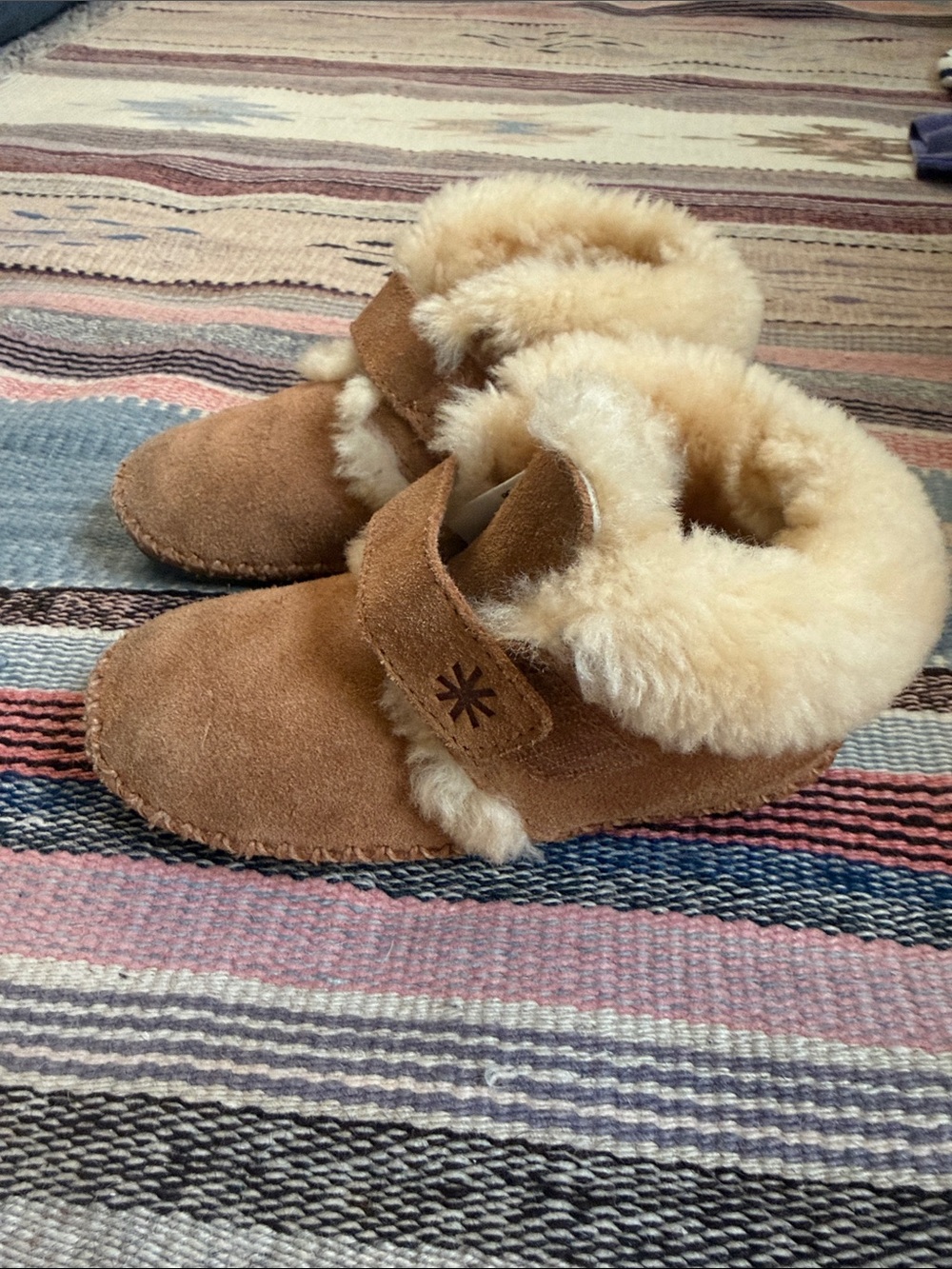 LL Bean Kids Shearling-Lined Suede Booties - Chestnut Brown